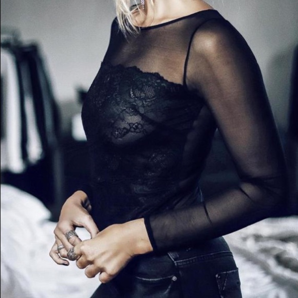 Black lace bodysuit